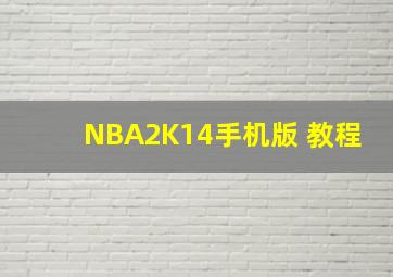 NBA2K14手机版 教程